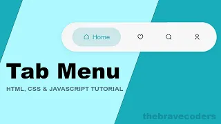 Tab Bar Menu Tab Menu Navigation with Smooth animation HTML CSS and JavaScript Tutorial