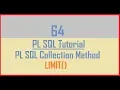 Tutorial 64 PL SQL Collection Method LIMIT