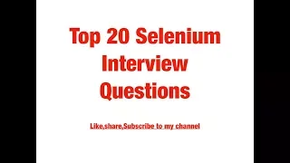 Selenium Interview Questions and Answers