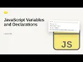 JavaScript - Web development basic Series JavaScript Variables and Declarations