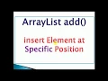 How to add element at particular index in ArrayList Example add Method in arraylist