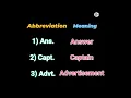 English Word Series By Kids Learning abbreviation word meaning and example Pronunciation