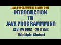 Introduction To Java Programming Review Quiz Java Programming Tutorial Series