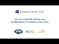 How to install PHP MySQL and phpMyAdmin in windows server 2022 Internet Information Services IIS