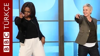 Michelle Obama dan Ellen DeGeneres in programinda dans gosterisi - BBC TURKCE