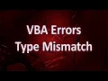 VBA Errors - Run time error 13