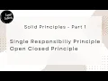 Single Responsibility Principle Open Closed Principle Solid Principles C Tamil
