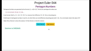 Project Euler 044 - Pentagon Numbers