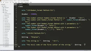 PHP Tutorial String Methods Number - Format Ord Parse