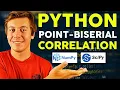 Point-Biserial Correlation Coefficient in Python Code Example with Scipy