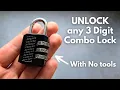 How to UNLOCK Any 3 Digit Combination Lock in 30 Seconds Lost Code