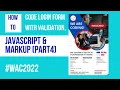 PART 4 - How To Code Login Form with Form Validation JavaScript at Saturday Hangout for