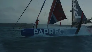 IMOCA Return To Base FINISH Lorient. Yoann Richomme, Jérémie Beyou and Sam Goodchild make up Podium