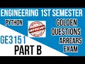 GE3151 Important questions Python arrears examination important questions Engineering king