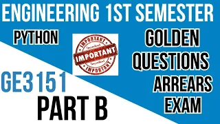 GE3151 Important questions Python arrears examination important questions Engineering king