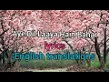 AYE DIL LAYA HAI BAHAAR ENGLISH TRANSLATION