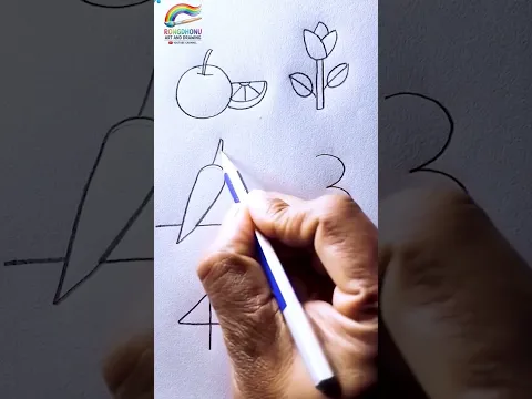 6 Creative Drawings Using Numbers 0–5 | Easy Number Drawing Ideas ✏️🎨