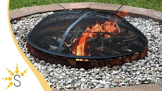 Sunnydaze Outdoor Heavy-Duty Steel Round Fire Pit Spark Screen - Size Options