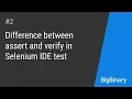 Difference between Assert and Verify in Selenium IDE