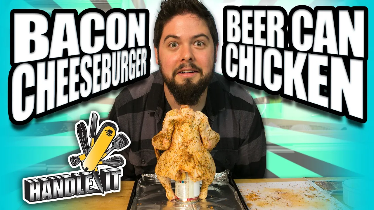 Bacon Cheeseburger Beer Can Chicken - Handle It