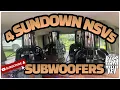 4 SUNDOWN NSV5 SUBWOOFERS POWERED BY TARAMPS BASS 15 000 WATT AMPLIFIER