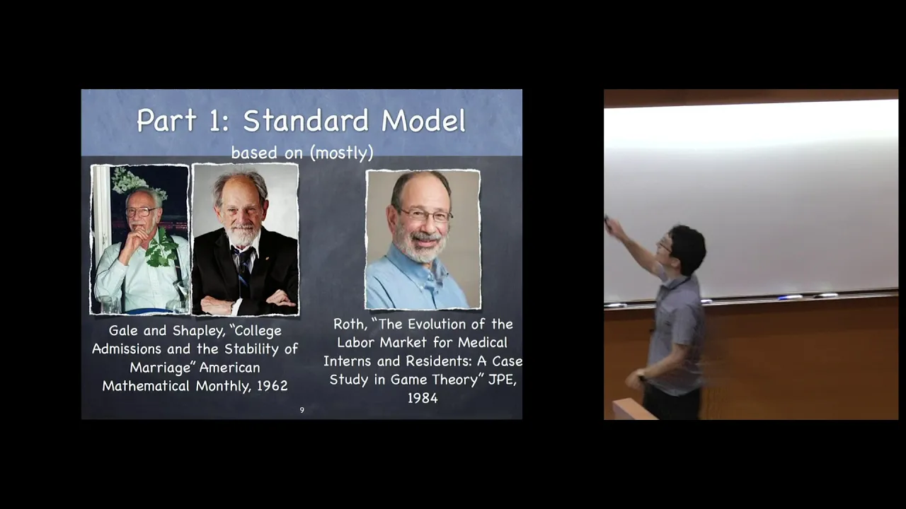 Matching theory and market design: theory and applications 1/2