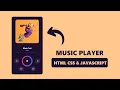 How To Create Music Player with HTML CSS JavaScript Customize player on the web