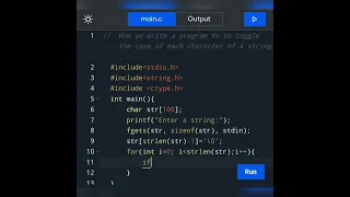 How to write a c Program to toggle the case of each character of a string