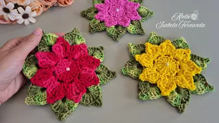 🌸 Flor de Crochê Bela Fácil Rápida e Econômica Passo a Passo Completo 