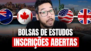 BOLSAS DE ESTUDOS ABERTAS AGORA para Estudar Fora em 2027 | EUA, Canadá, Austrália e Europa