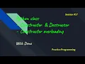 Python In Tamil 17 - OOPS Python Class Constructor Destructor Constructor Overloading