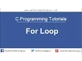 C Programming Language Tutorial-Lect 12 for loop