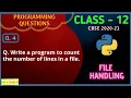 Python program to count the number of lines in a text file Class 12 Practical Program