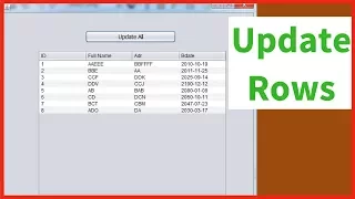Java and MySQL Tutorial - How To Update All MySQL Table Data Using JTable In Java NetBeans