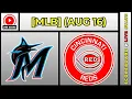 Miami Marlins vs Cincinnati Reds MLB Baseball August 16 2026 Live SCOREBOARD EN VIVO