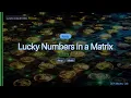 LeetCode 1380 Lucky Numbers in a Matrix The Array Scan Trick C