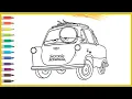 Luigi from Cars Coloring Page Easy Cartoon Car Drawing Coloring for Kids
