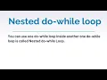 Nested Do-While Loop-C Programming-Tamil