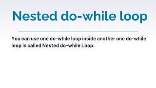Nested Do-While Loop-C Programming-Tamil