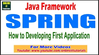 Java Framework tutorial Spring How to Developing First Application Onlineit tutorials