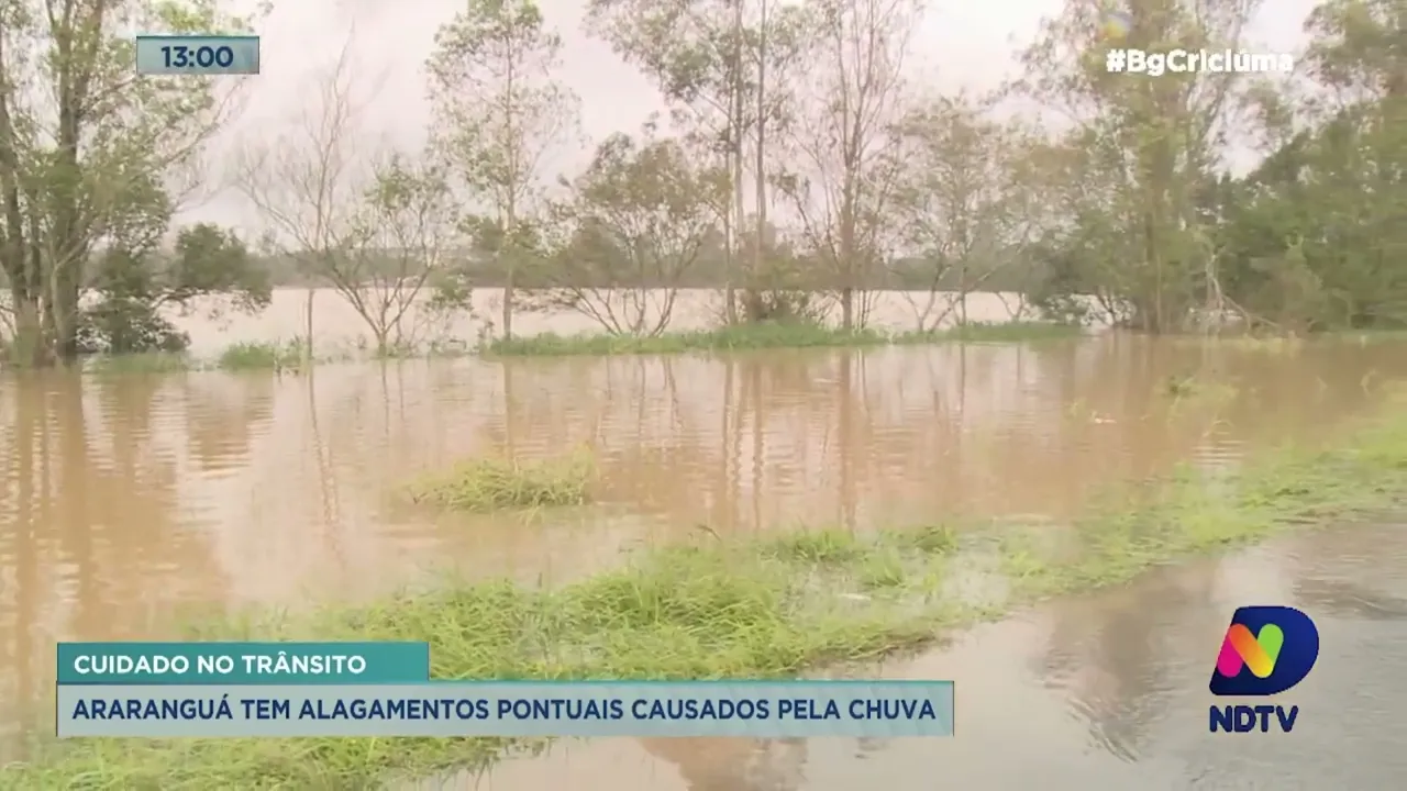 Araranguá tem alagamentos pontuais causados pelas chuvas