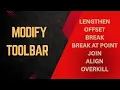 AutoCAD Tutorial for Beginners - MODIFY TOOLBAR LENGTHEN OFFSET BREAK JOIN ALIGN OVERKILL