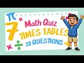 7 Times Table Quiz 20 Multiplication Questions for Kids