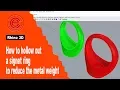 Jewelry CAD Design Tutorial Hollow out Signet ring to reduce the metal weight Shell Command