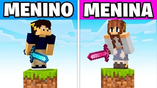 MENINOS vs MENINAS em APENAS 1 BLOCO no MINECRAFT!