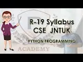 Python Programming R 19 Syllabus for CSE JNTUK Purushotam Academy