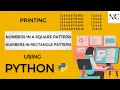 Write a Program to Print Numbers in Square and Rectangle Pattern in Python Visual Studio Code