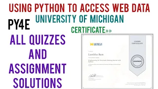 Coursera Using Python to Access Web Data Assignment Solutions and Quiz Answers PY4E Coursera