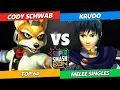 SSC 2023 - Cody Schwab Fox Vs Krudo Sheik Smash Melee Tournament