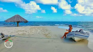#165 ALONE on the SMALLEST ISLAND ever with ONE UMBRELLA | Sailing Sisu Leopard 45 Catamaran